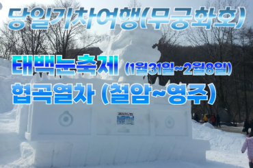 [태백눈축제/협곡열차] 2026 태백 눈축제 / 협곡열차 (V-train)철암~영주 (당일) 1/30~2/8