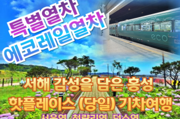 [특별열차-에코레일 열차] 서해 감성을 담은 홍성 핫플레이스 여행  (당일)  [6월20일(토) ] [서울역,영등포역,수원역,천안역]