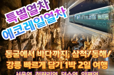 [특별열차-에코레일 1박2일] 동굴에서 바다까지, 삼척/동해/강릉 빠르게 담기 1박2일기차여행 6월27일(토) -서울역,청량리역,덕소역,양펑역