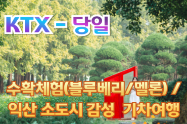 [ KTX -당일] 새콤달콤~ 수확체험(멜론) / 익산 소도시 감성 하루 기차여행 (당일) 6월20일~8월29일(화수금토) [용산역,광명역]